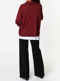 NEW - Chandail bourgogne avec foulard