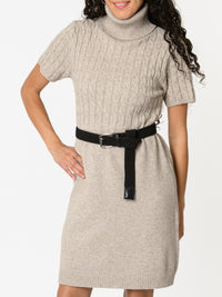 NEW - Robe beige en tricot torsadé