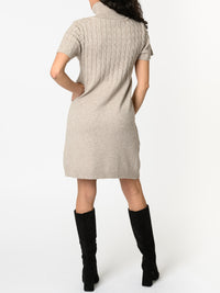 NEW - Robe beige en tricot torsadé