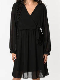 NEW - Robe noire en voile à manches longues