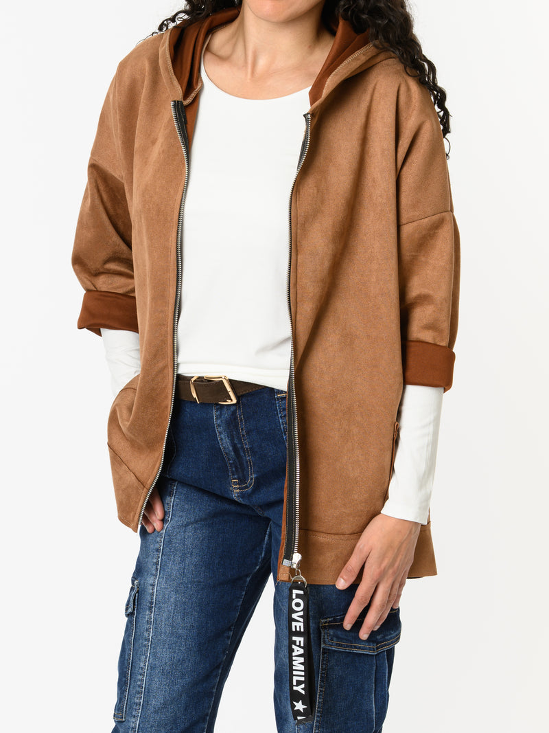 NEW - Veste camel à manches longues avec capuchon