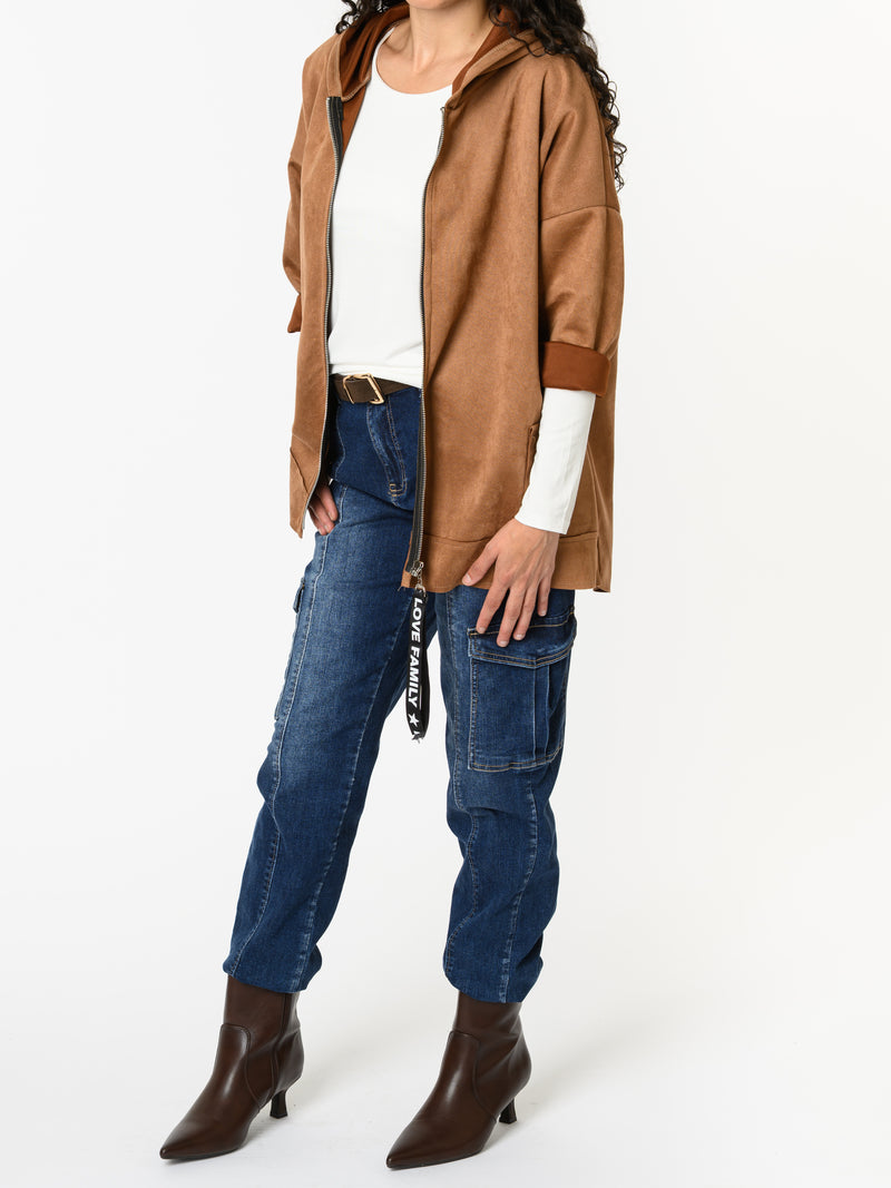 NEW - Veste camel à manches longues avec capuchon