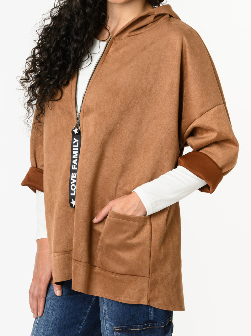 NEW - Veste camel à manches longues avec capuchon