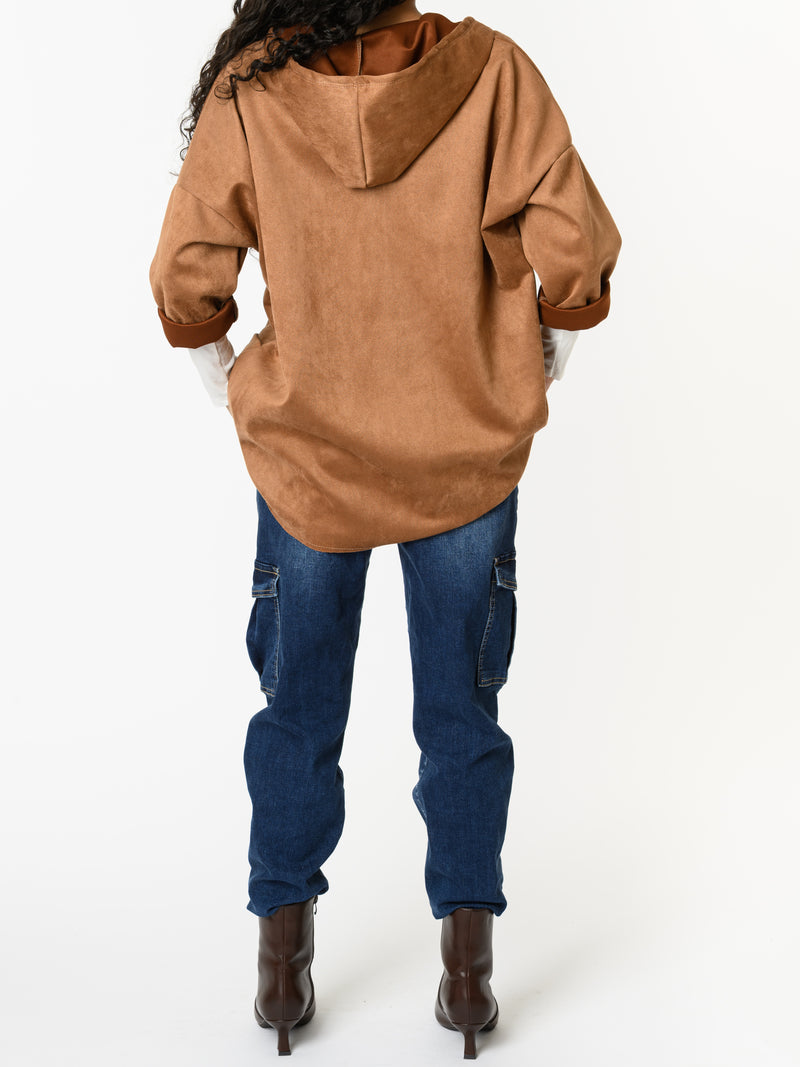 NEW - Veste camel à manches longues avec capuchon