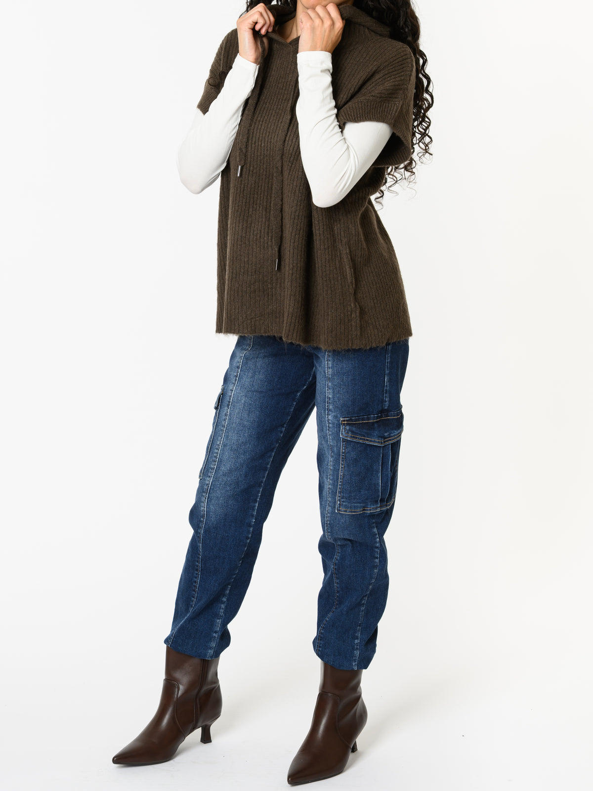 NEW - Débardeur brun avec capuchon