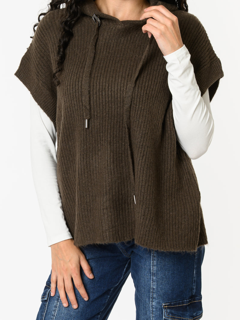 NEW - Débardeur brun avec capuchon