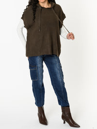 NEW - Débardeur brun avec capuchon