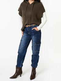 NEW - Débardeur brun avec capuchon