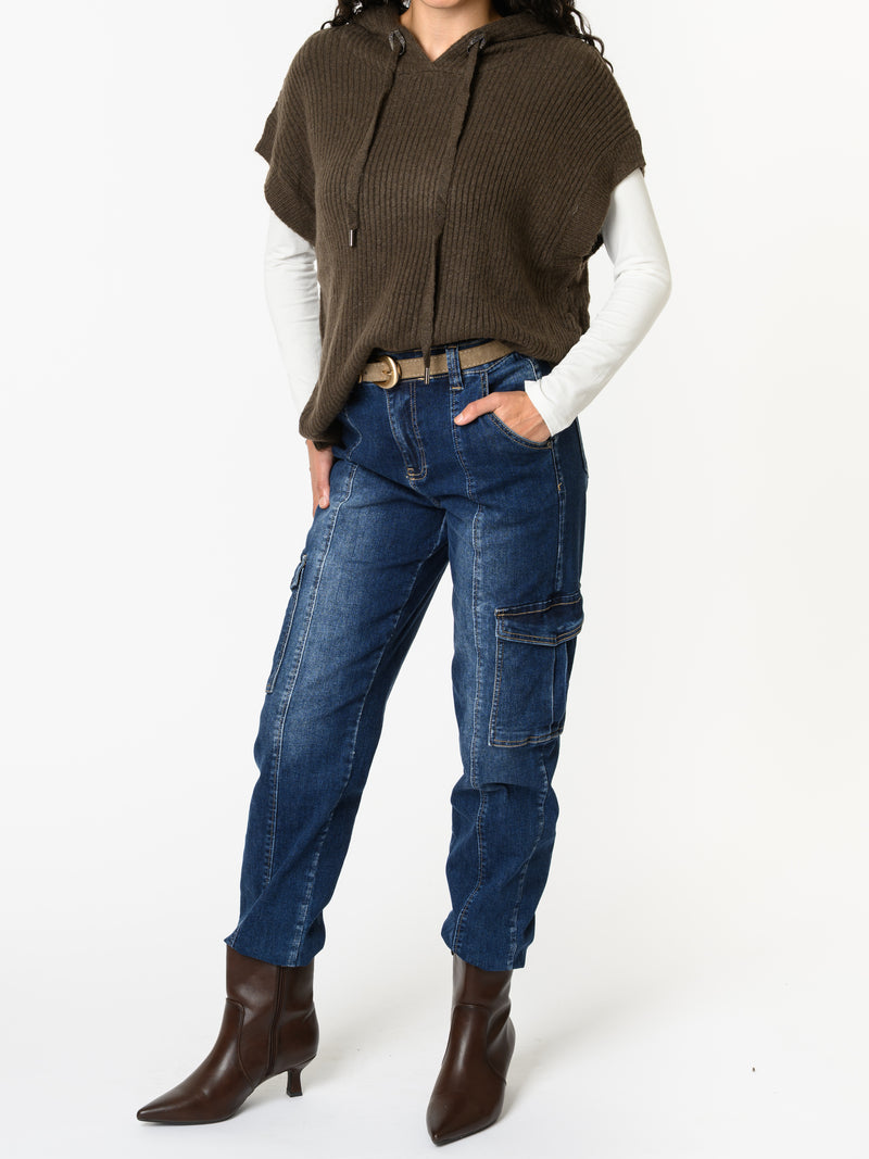 NEW - Débardeur brun avec capuchon