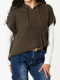 NEW - Débardeur brun avec capuchon