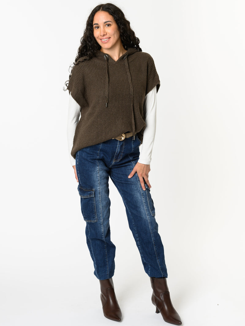 NEW - Débardeur brun avec capuchon