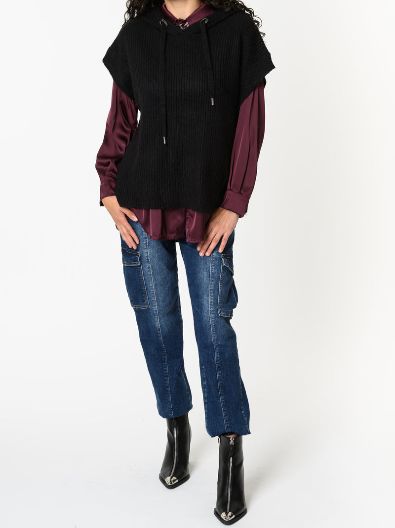 NEW - Débardeur noir avec capuchon