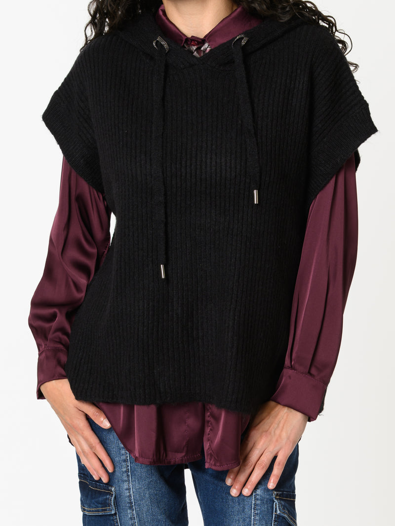 NEW - Chemise bourgogne avec cravate carottée