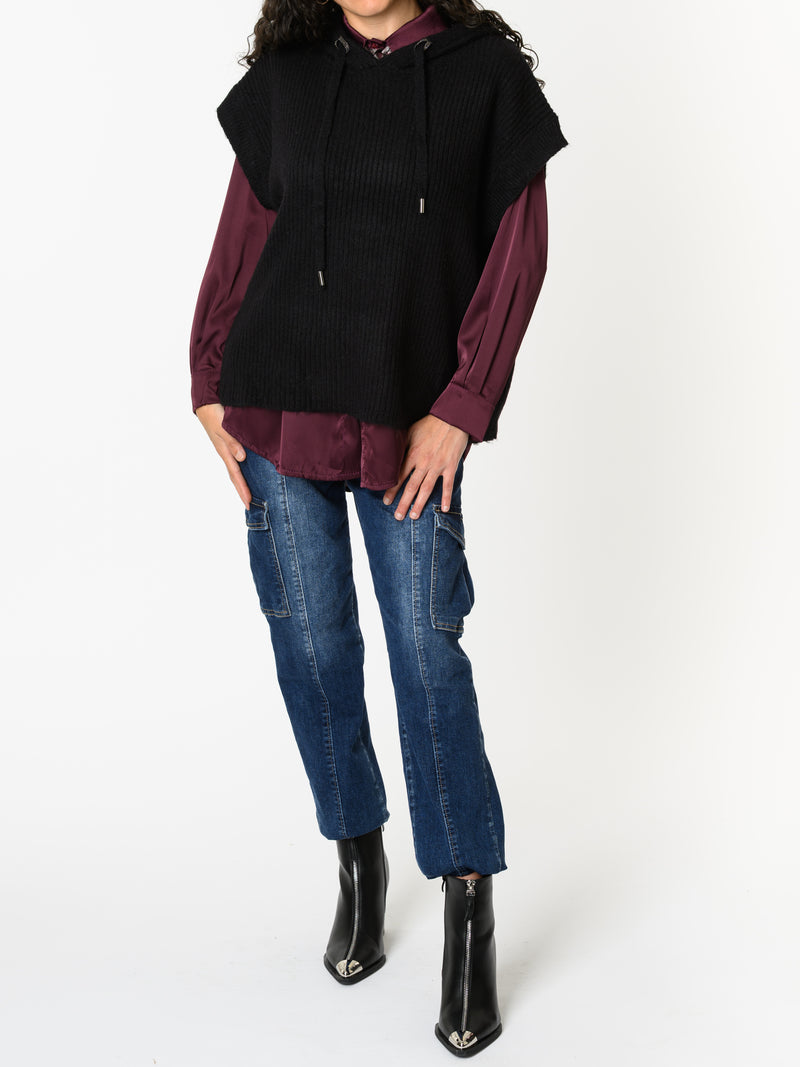 NEW - Débardeur noir avec capuchon