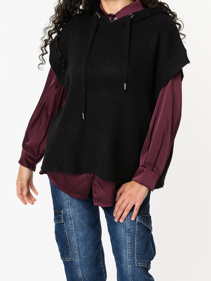 NEW - Débardeur noir avec capuchon