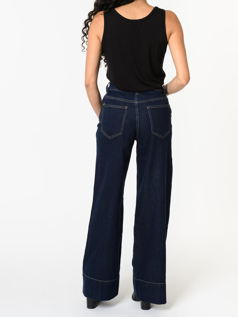 NEW - Jeans évasé bleu foncé