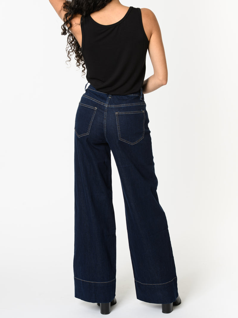 NEW - Jeans évasé bleu foncé