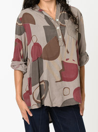 NEW - Blouse moka avec imprimé géométrique