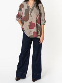 NEW - Blouse moka avec imprimé géométrique