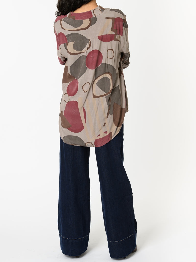 NEW - Blouse moka avec imprimé géométrique