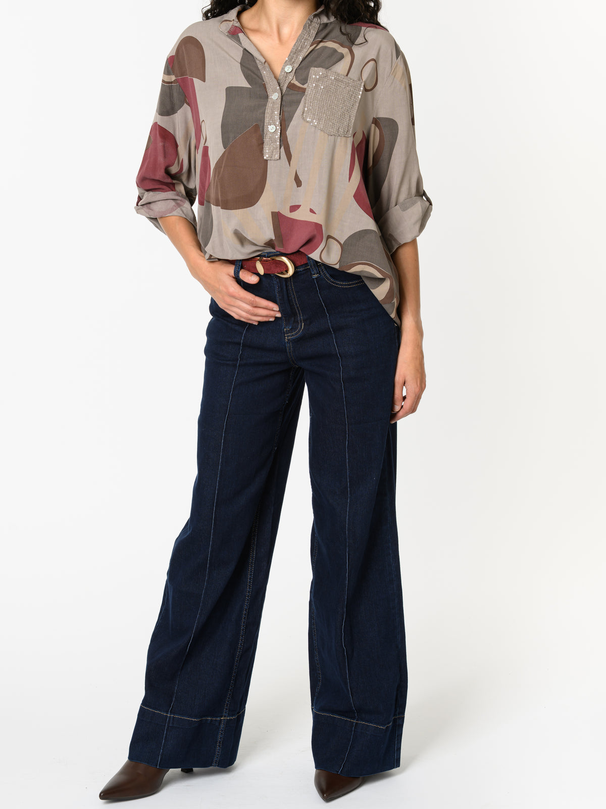 NEW - Blouse moka avec imprimé géométrique