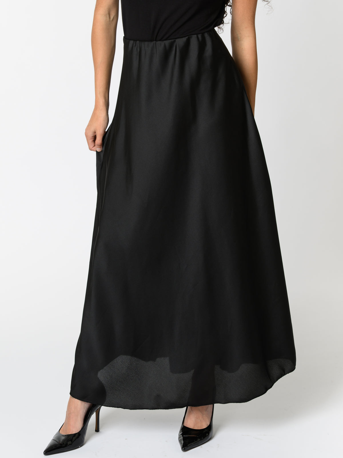 NEW - Jupe satinée noire