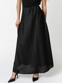 NEW - Jupe satinée noire