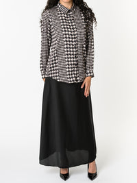 NEW - Chemise noire avec imprimé de pied-de-coq