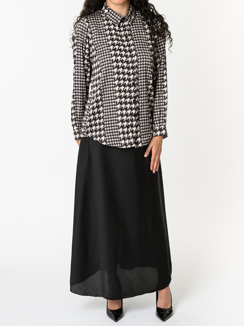 NEW - Chemise noire avec imprimé de pied-de-coq