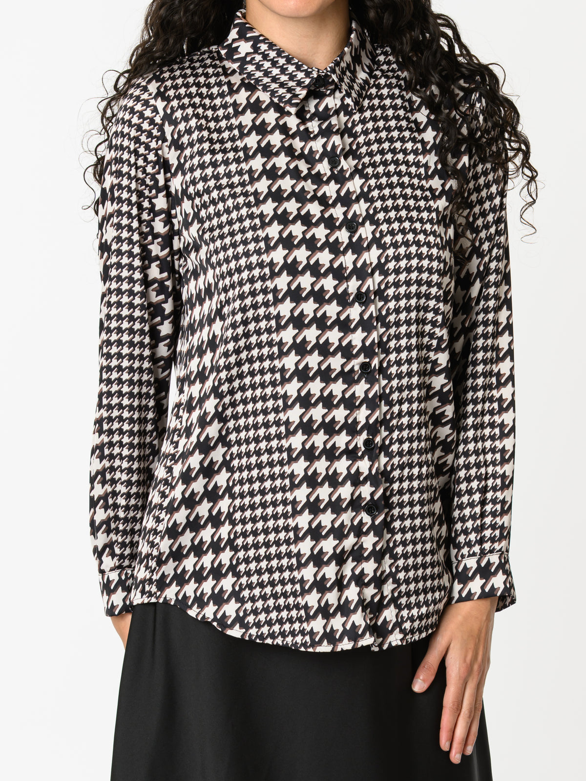 NEW - Chemise noire avec imprimé de pied-de-coq