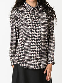 NEW - Chemise noire avec imprimé de pied-de-coq