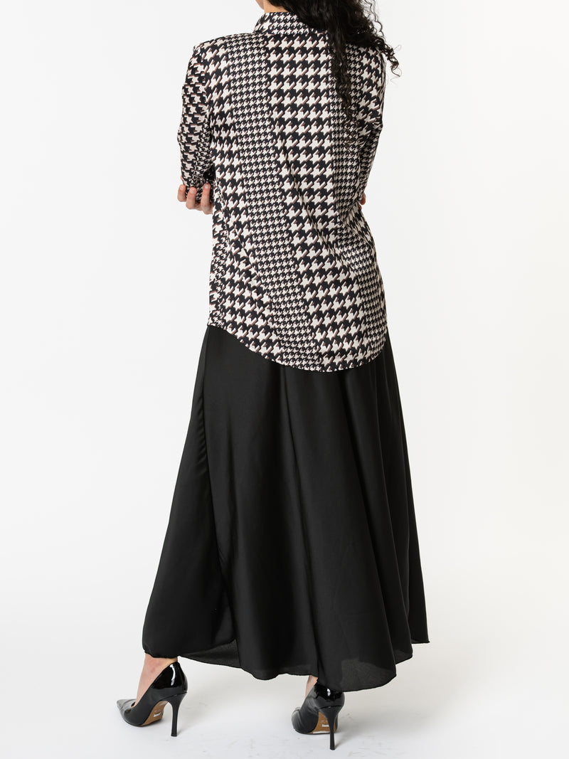 NEW - Chemise noire avec imprimé de pied-de-coq