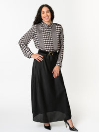 NEW - Chemise noire avec imprimé de pied-de-coq