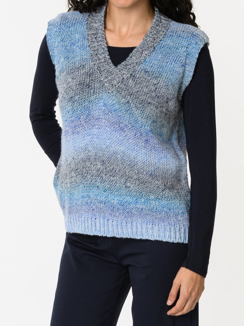 NEW - Débardeur bleu rayé gris et lilas