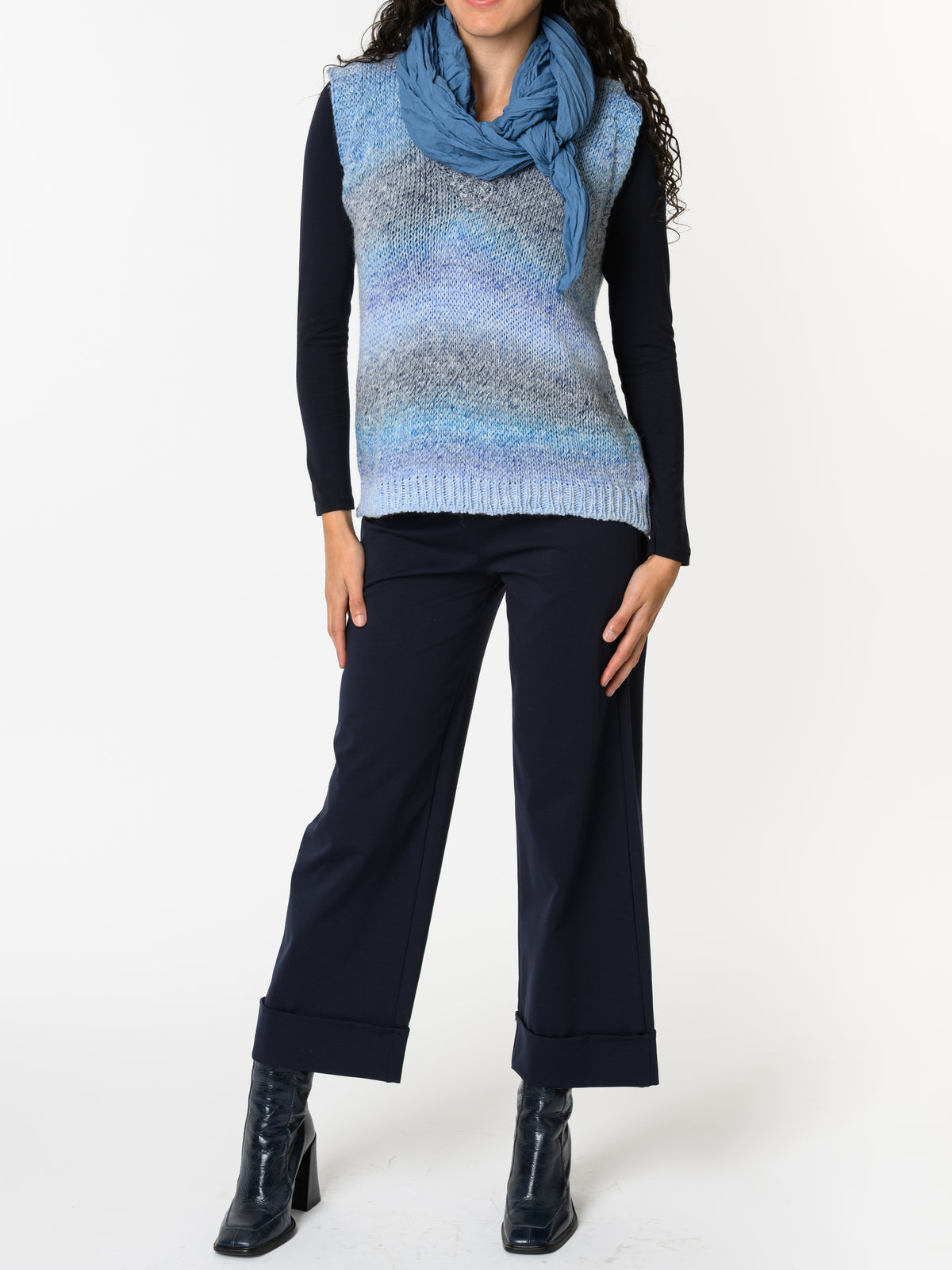 NEW - Débardeur bleu rayé gris et lilas