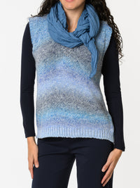 NEW - Débardeur bleu rayé gris et lilas