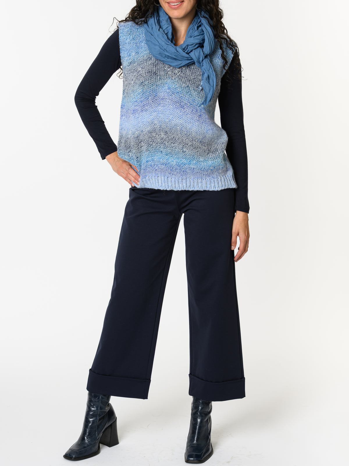 NEW - Débardeur bleu rayé gris et lilas