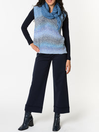 NEW - Débardeur bleu rayé gris et lilas