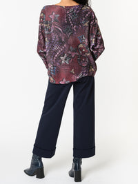 NEW - Chandail bourgogne avec imprimé floral