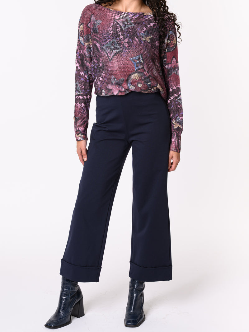 NEW - Chandail bourgogne avec imprimé floral