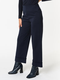 NEW - Pantalon marine avec bas plié