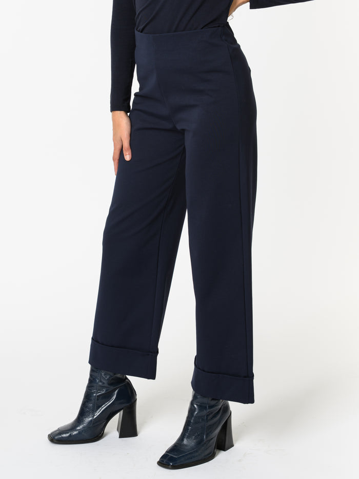 NEW - Pantalon marine avec bas plié