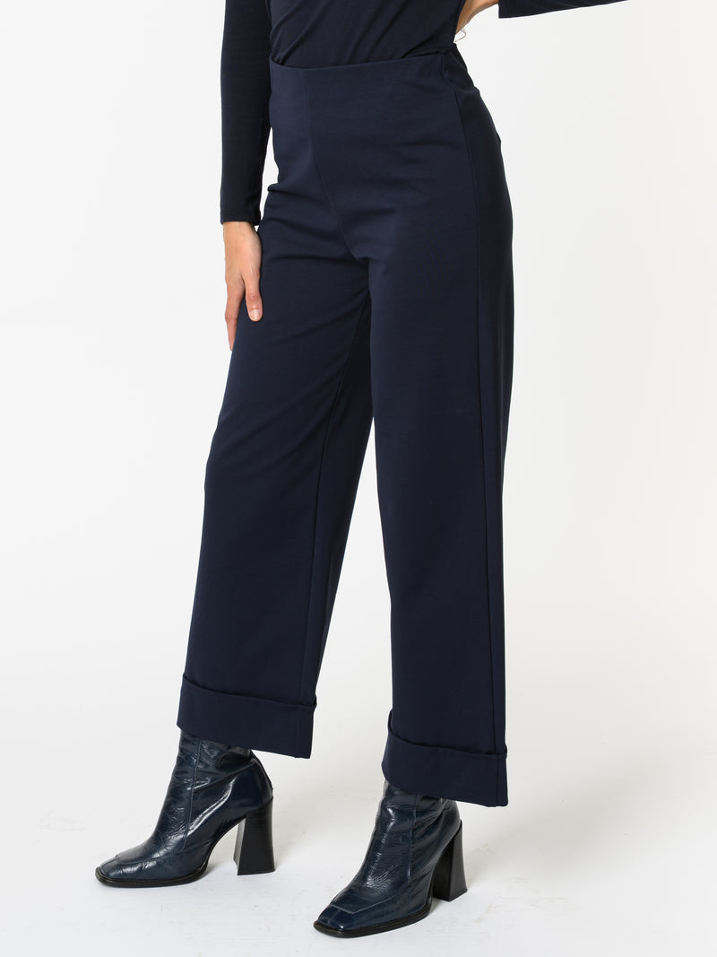 NEW - Pantalon marine avec bas plié