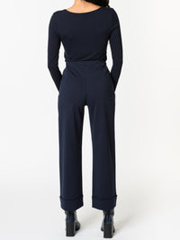 NEW - Pantalon marine avec bas plié