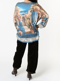 NEW - Chandail bleu turquoise avec imprimé d'extérieur