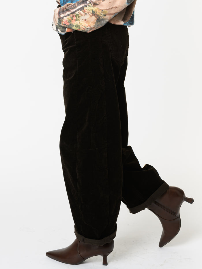 NEW - Jeans baggy brun en velours