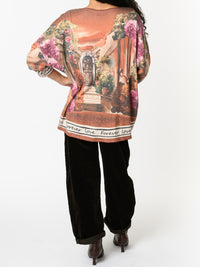 NEW - Chandail orange brique avec imprimé d'extérieur