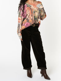 NEW - Chandail orange brique avec imprimé d'extérieur