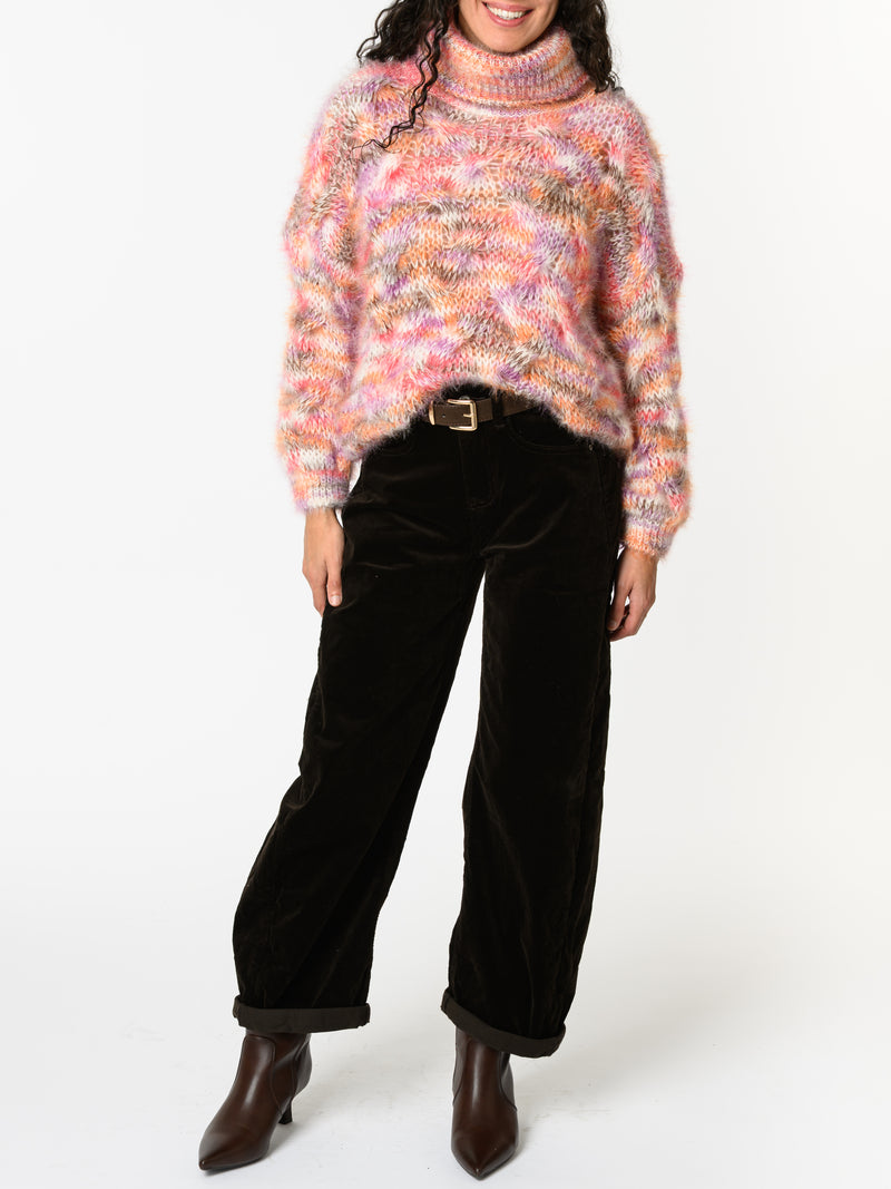 NEW - Chandail en tricot orange et rouge