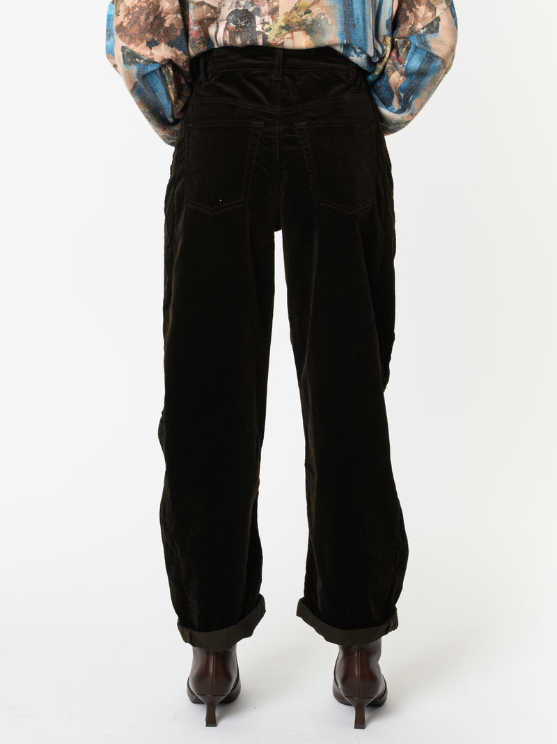 NEW - Jeans baggy brun en velours